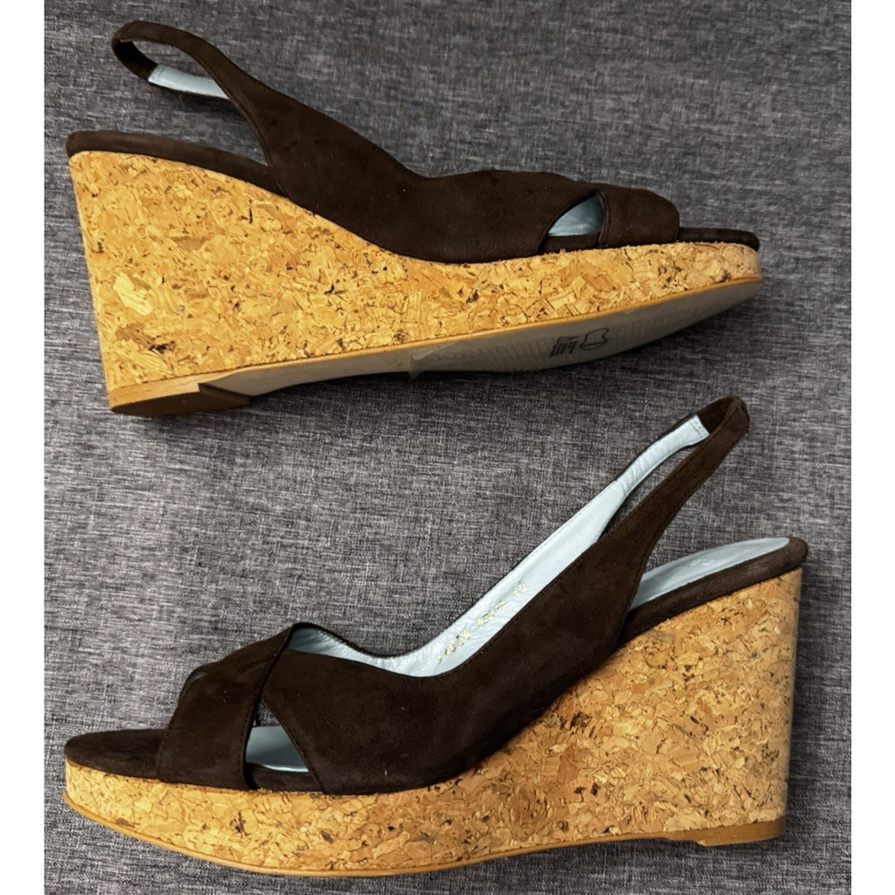 Boden Slingback Wedge Sandals, Eu 40 US 9, Brown, Open Toe - Picture 4 of 7
